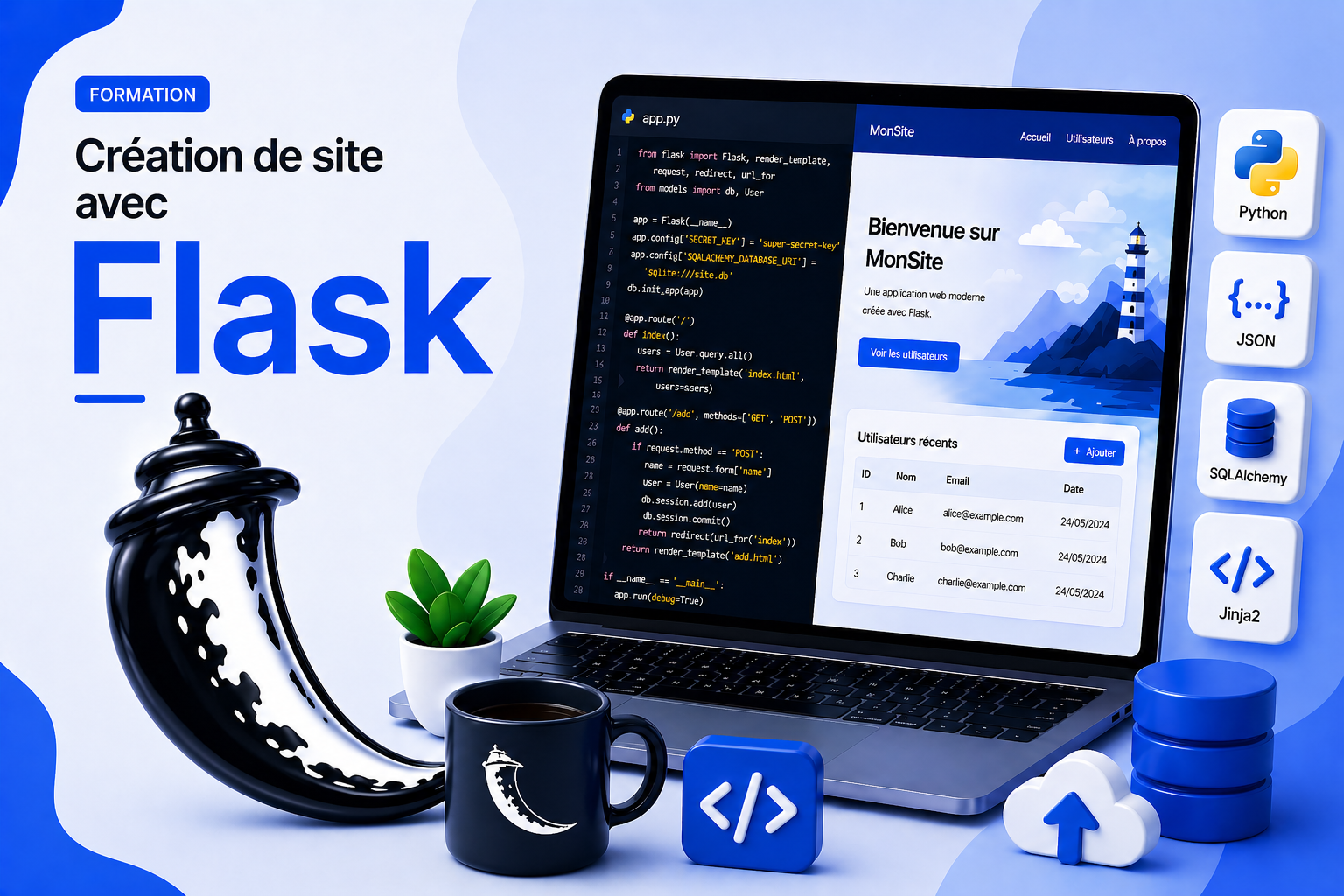 Illustration Créer un site Flask